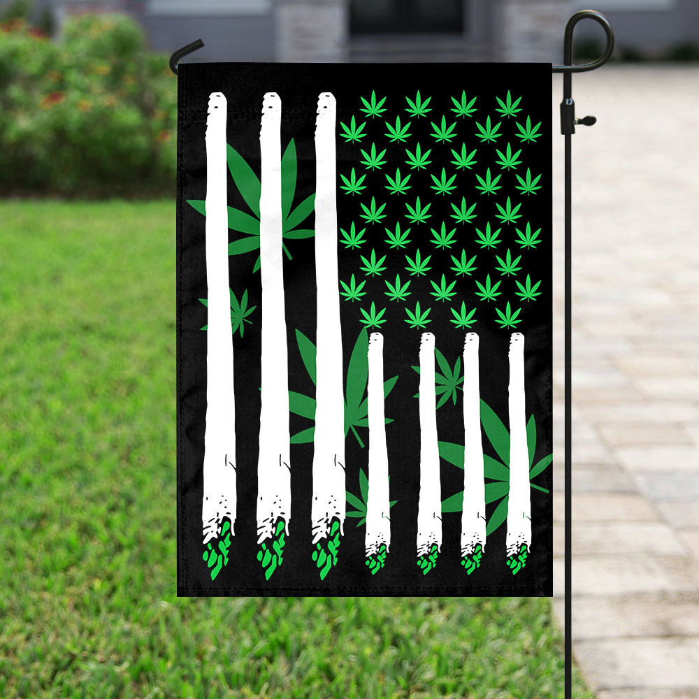 Weed Weed Joint Weed Leaf US Garden Flag House Flag - Garden Flag 12x18 Garden Flag House Flag