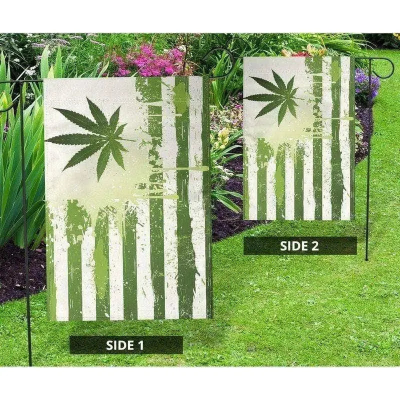 Weed american flag independence day 4th july Garden Flag House Flag