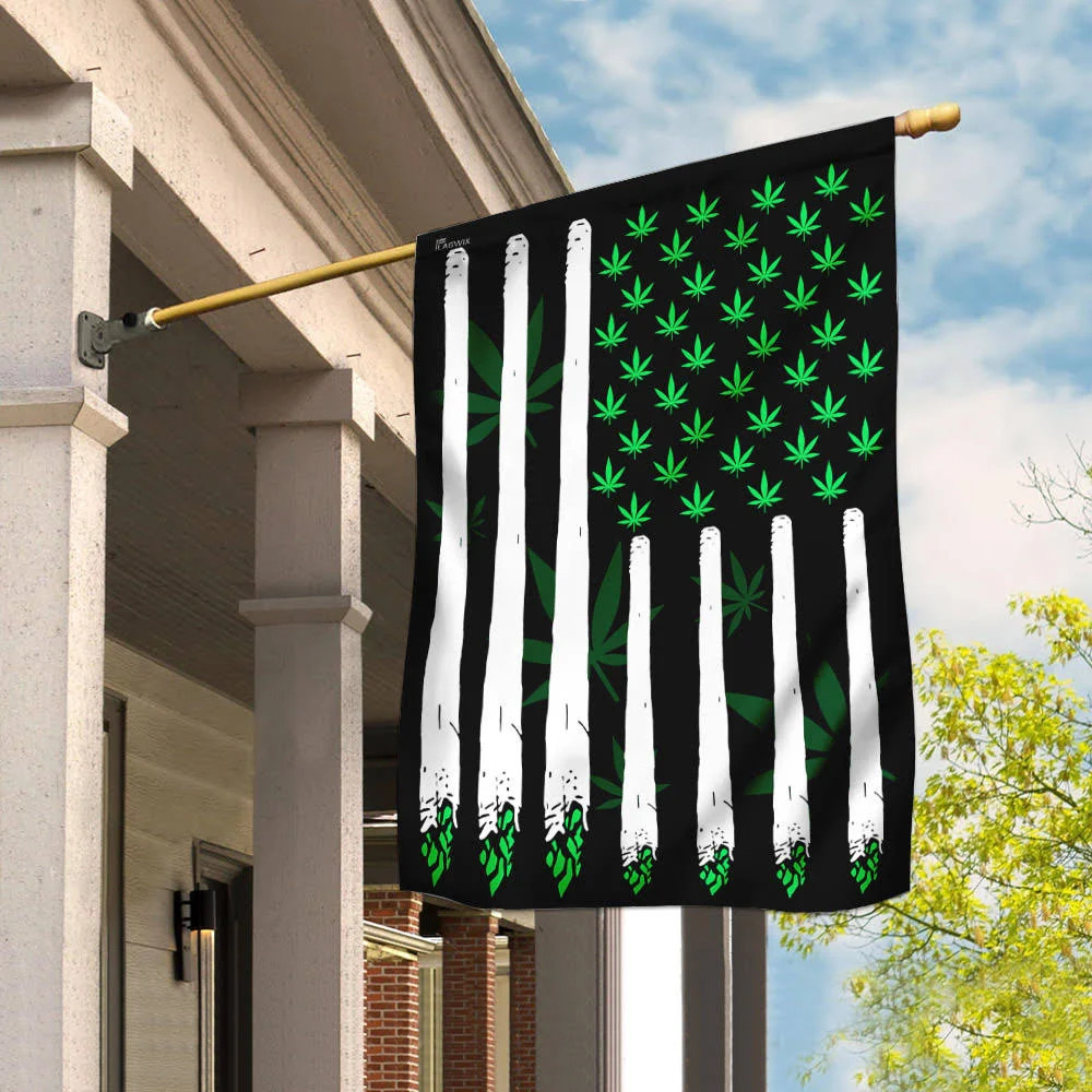 Weed american flag independence day 4th july Garden Flag House Flag