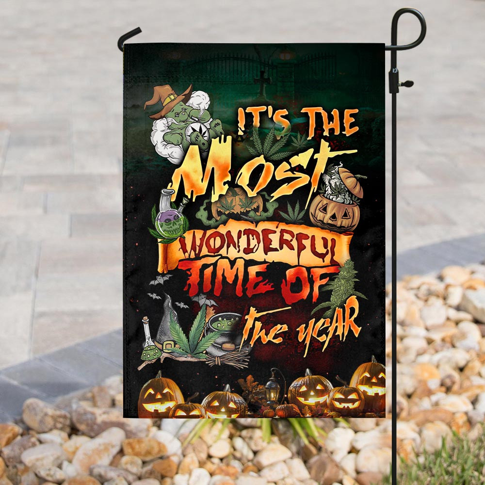 Weed halloween its the most wonderful time of the year Garden Flag House Flag