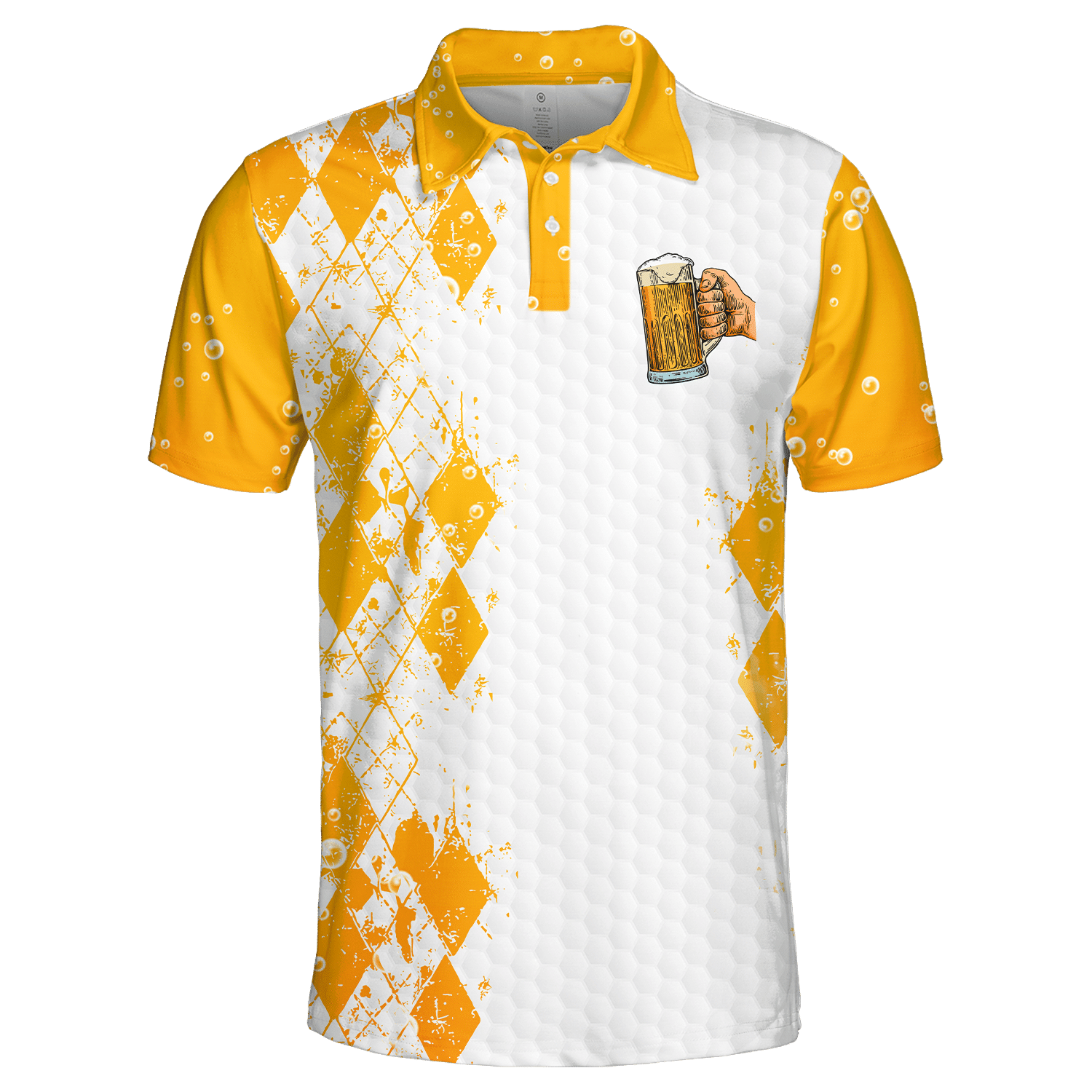 Argyle Pattern Skeleton Golfer Polo Shirt