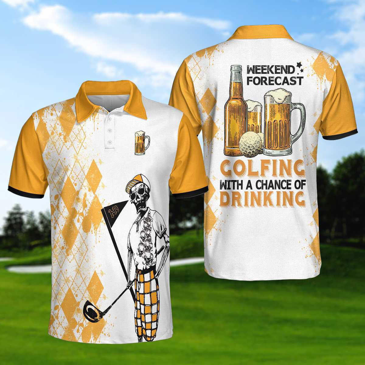 Weekend Forecast Beer And Golf Premium Polo Shirt