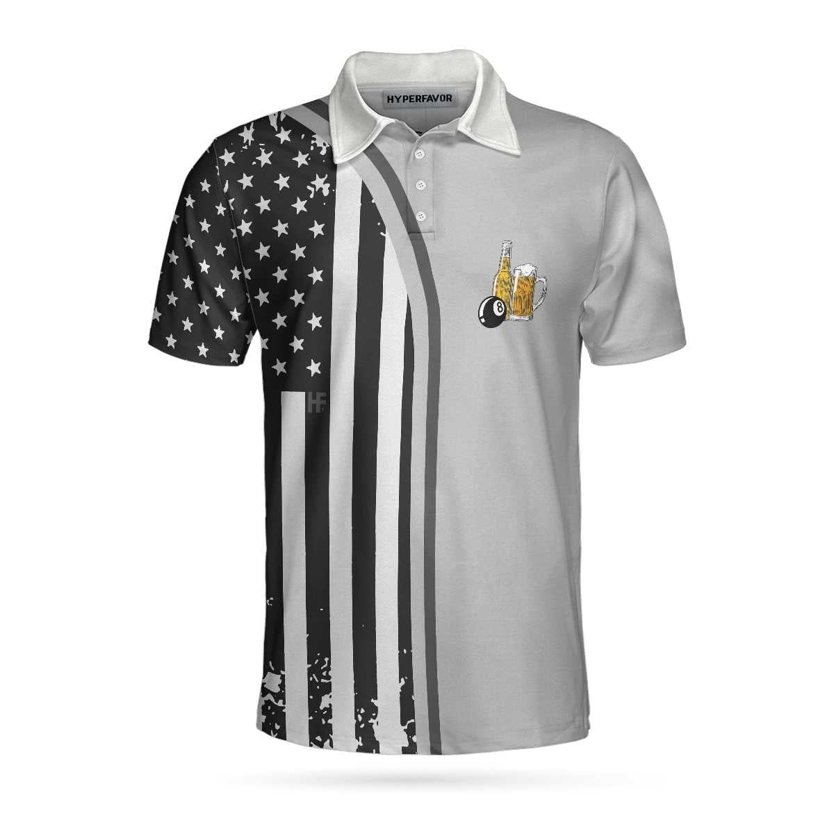 Weekend Forecast Pool Player Billiards Polo Shirt American Flag Pattern Billiard Polo Shirt Gift For Billiard Lovers