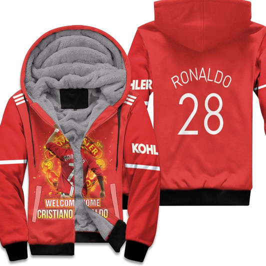 Welcome Home Cristiano Ronaldo 28 Legend Long Live Forever Manchester United Red 3D Designed Allover Gift For United Fans Fleece Hoodie