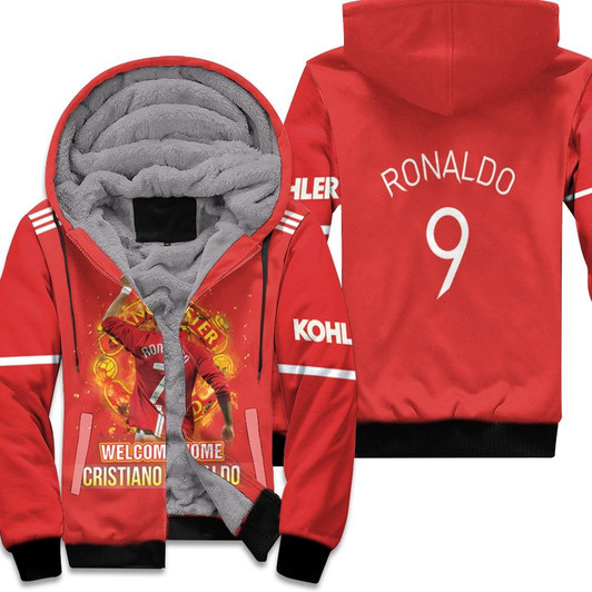 Welcome Home Cristiano Ronaldo 9 Legend Long Live Forever Manchester United Red 3D Designed Allover Gift For United Fans Fleece Hoodie