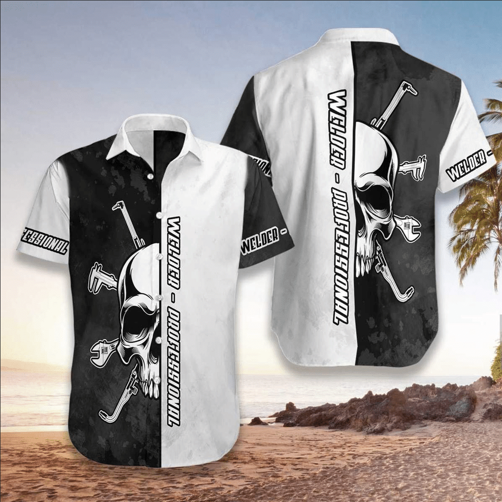 Welder Mens Hawaiian Shirt Welder Button Up Shirt for Men and Women