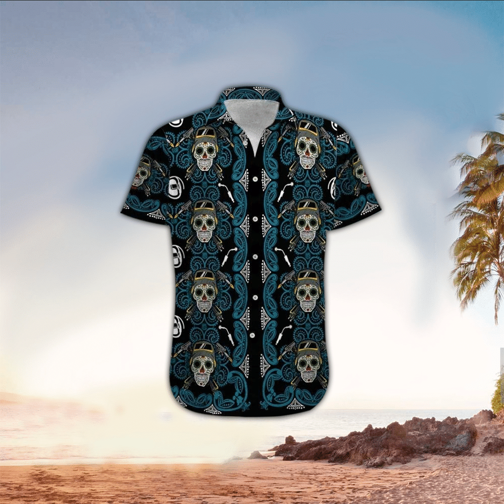 Welder Mens Hawaiian Shirt Welder Button Up Shirt for Men and Women