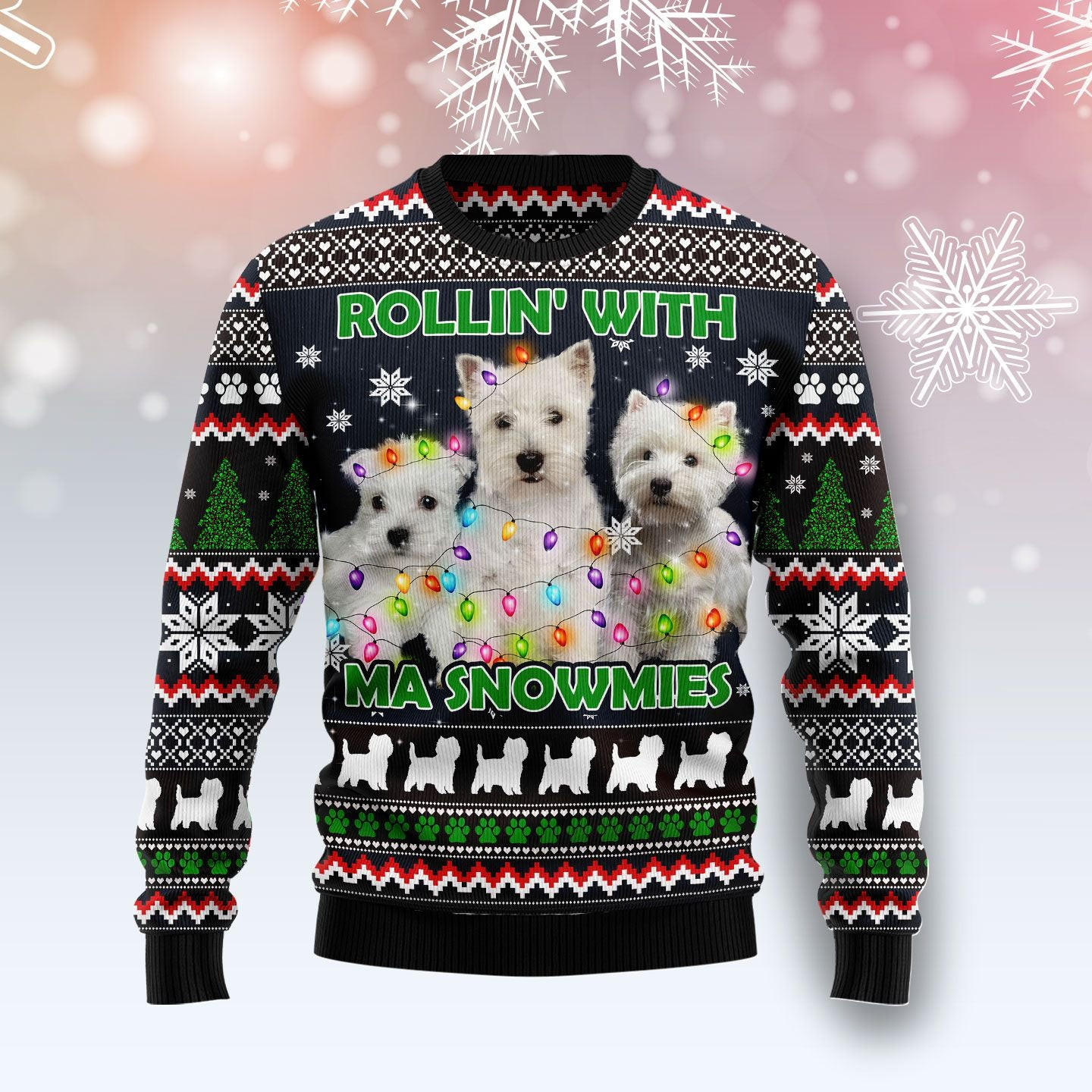 West Highland White Snowmies Ugly Christmas Sweater