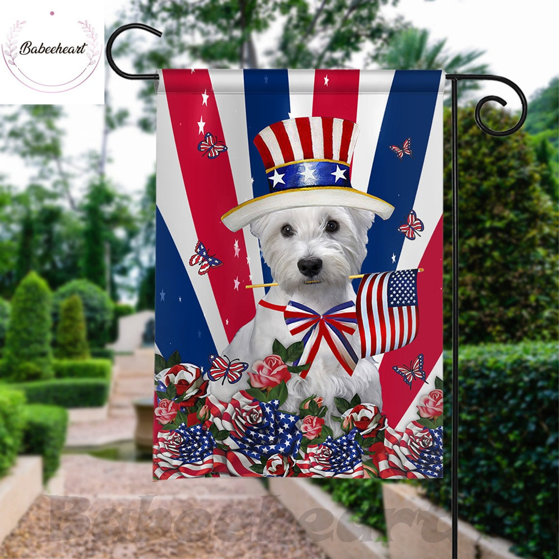 West Highland White Terrier Independence Day Flag 4th Of July FlagDog Fourth July Flag USA Independence Day Proud Nation Flags