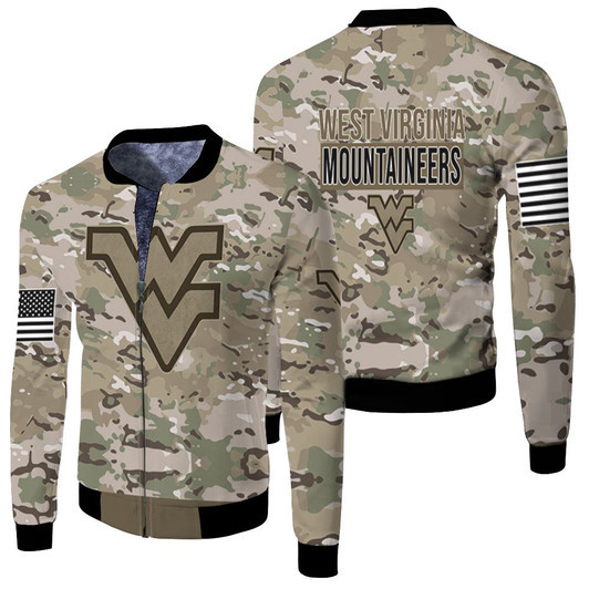 West Virginia Mountaineers Camouflage Veteran Fleece Bomber Jacket