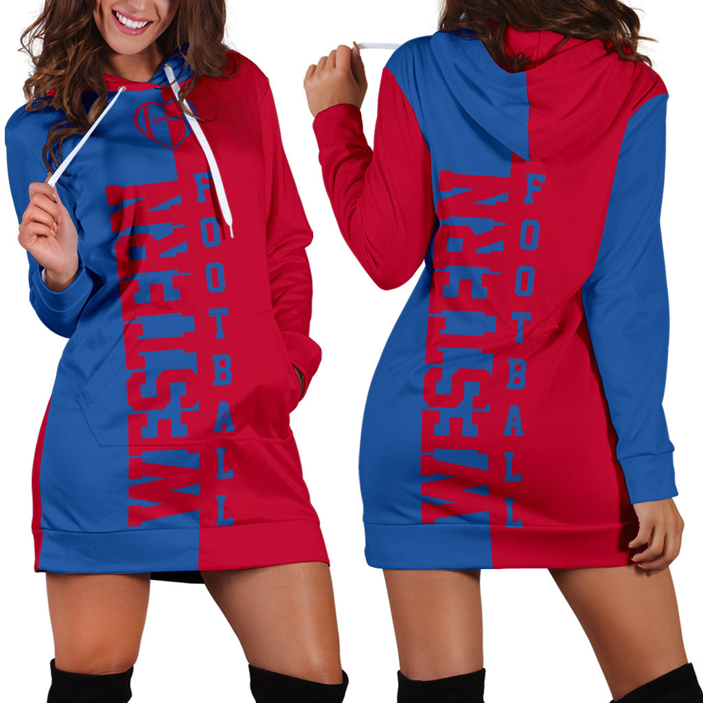 Western Football Hoodie Dress 3d All Over Print For Women Hoodie