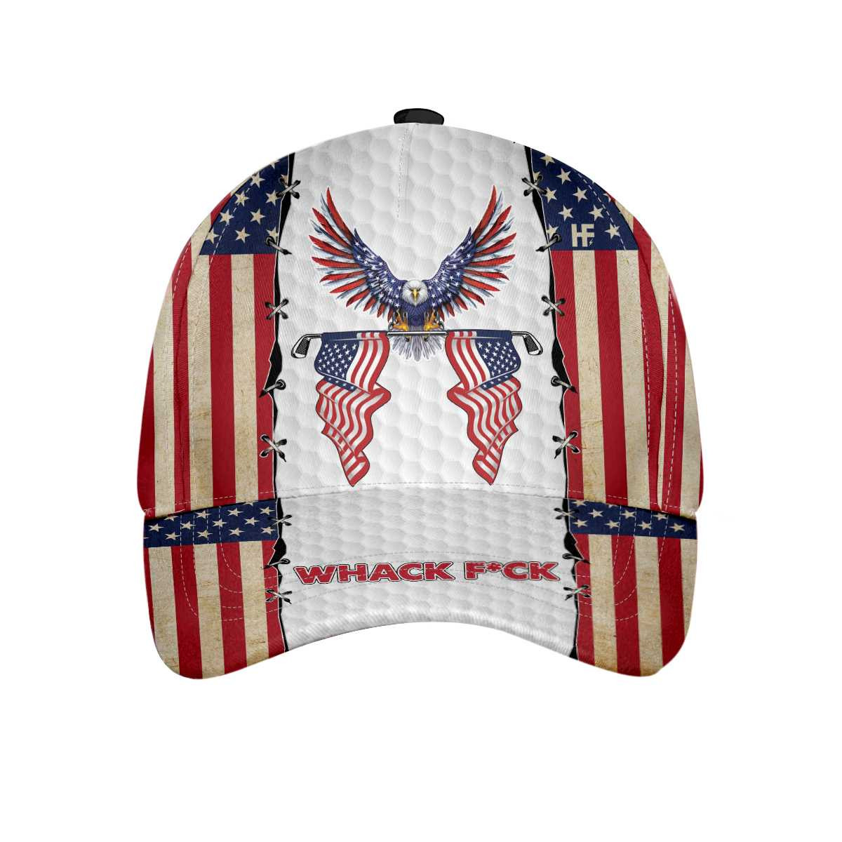 Whack Fck American Eagle Flag Golf Cap