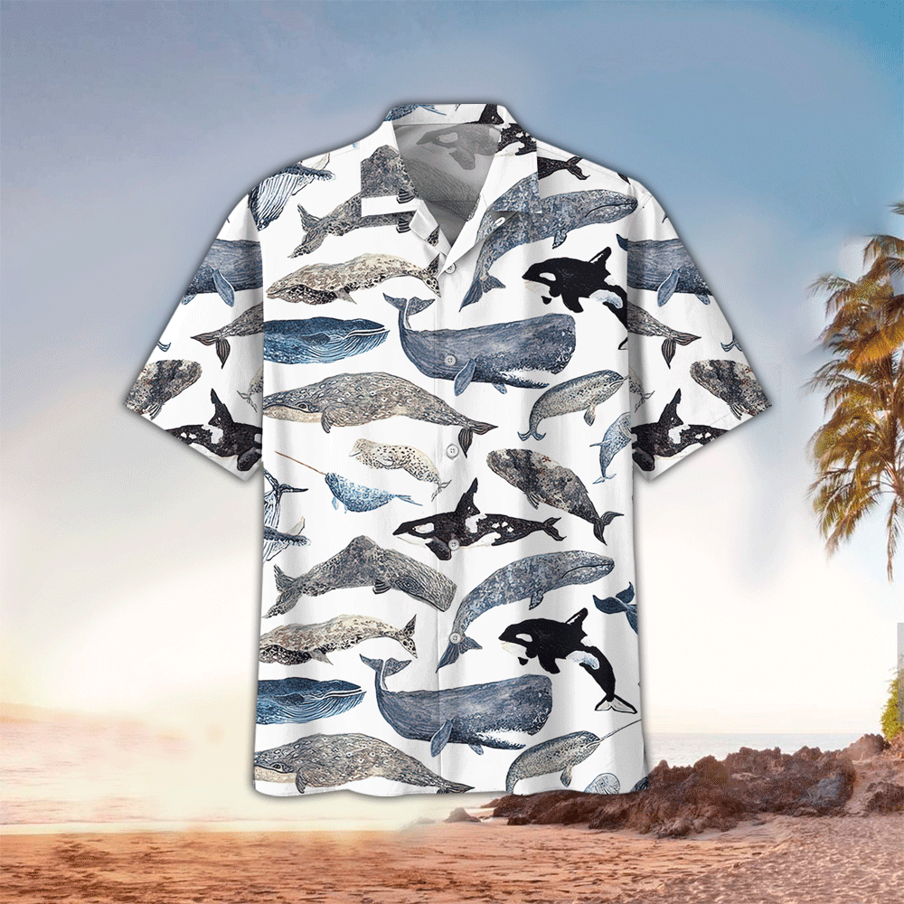 Whale Aloha Shirt Hawaiian Shirt For Whale Lovers Shirt for Men and Women