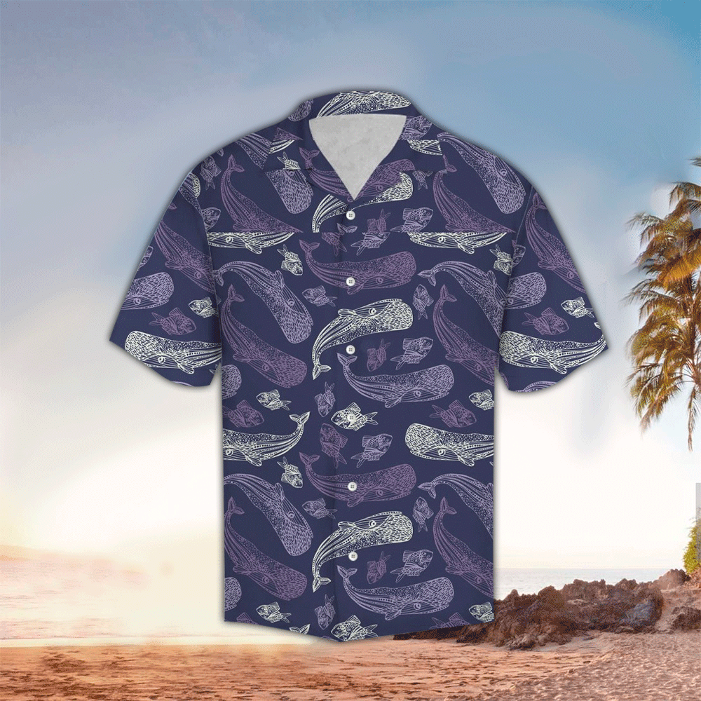 Whale Aloha Shirt Hawaiian Shirt For Whale Lovers Shirt for Men and Women