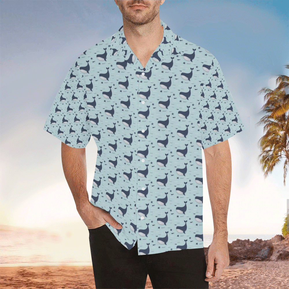 Whale Hawaiian Shirt For Men Whale Lover Gifts Shirt for Men and Women