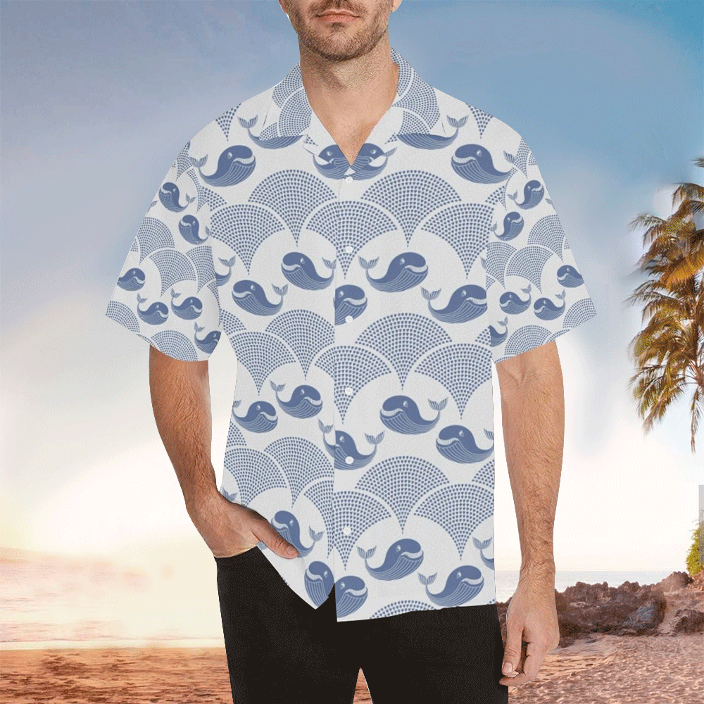 Whale Hawaiian Shirt Mens Hawaiian Shirt For Whale Lover Shirt for Men and Women