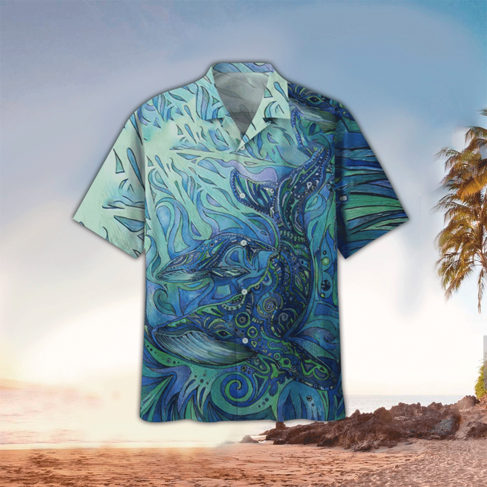 Whale Hawaiian Shirt Mens Hawaiian Shirt For Whale Lover Shirt for Men and Women