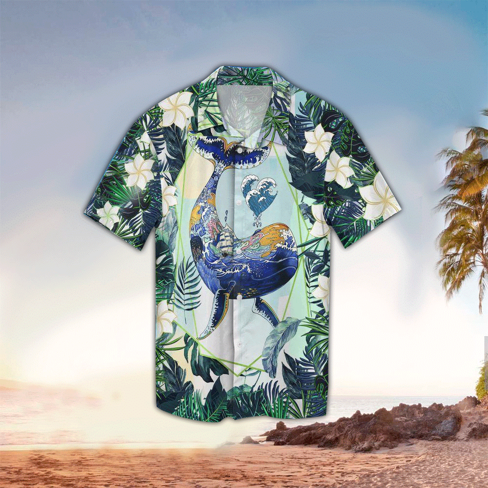 Whale Shirt Whale Hawaiian Shirt For Whale Lovers Shirt for Men and Women