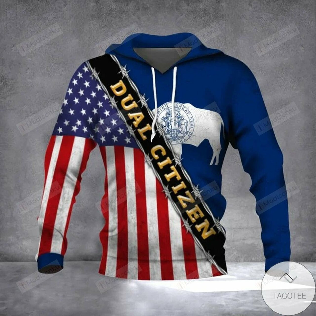 Where To Buy Wyoming Dual Citizen American Wyoming State Flag 3d All Over Print Hoodie