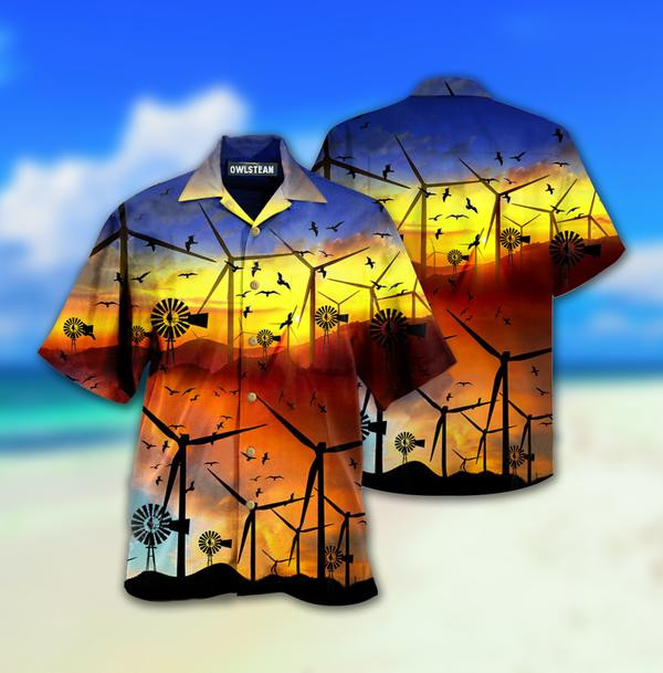 Wind Turbines A Green Planet Is A Clean Planet Limited - Hawaiian Shirt - Hawaiian Shirt For Men