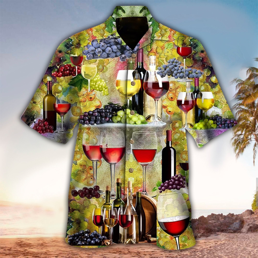 Wine Aloha Shirt Hawaiian Shirt For Wine Lovers Shirt for Men and Women