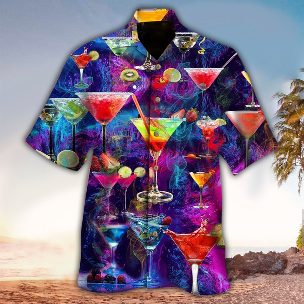 Wine Hawaiian Shirt Wine Button Up Shirt for Men and Women