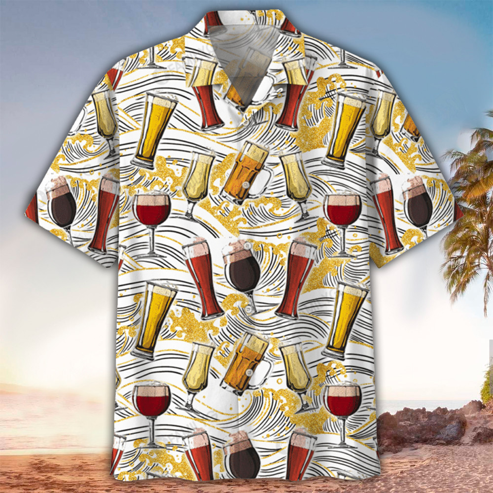 Wine Hawaiian Shirt Wine Button Up Shirt for Men and Women