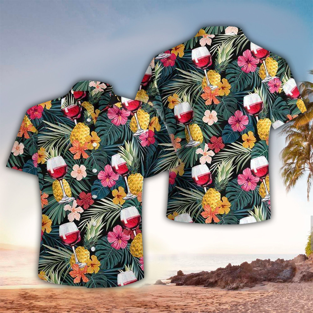 Wine Hawaiian Shirt Wine Lover Gifts Shirt for Men and Women