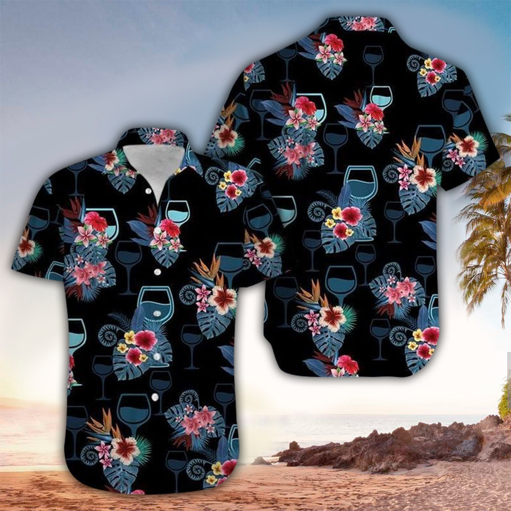 Wine Hawaiian Shirt Wine Lover Gifts Shirt for Men and Women