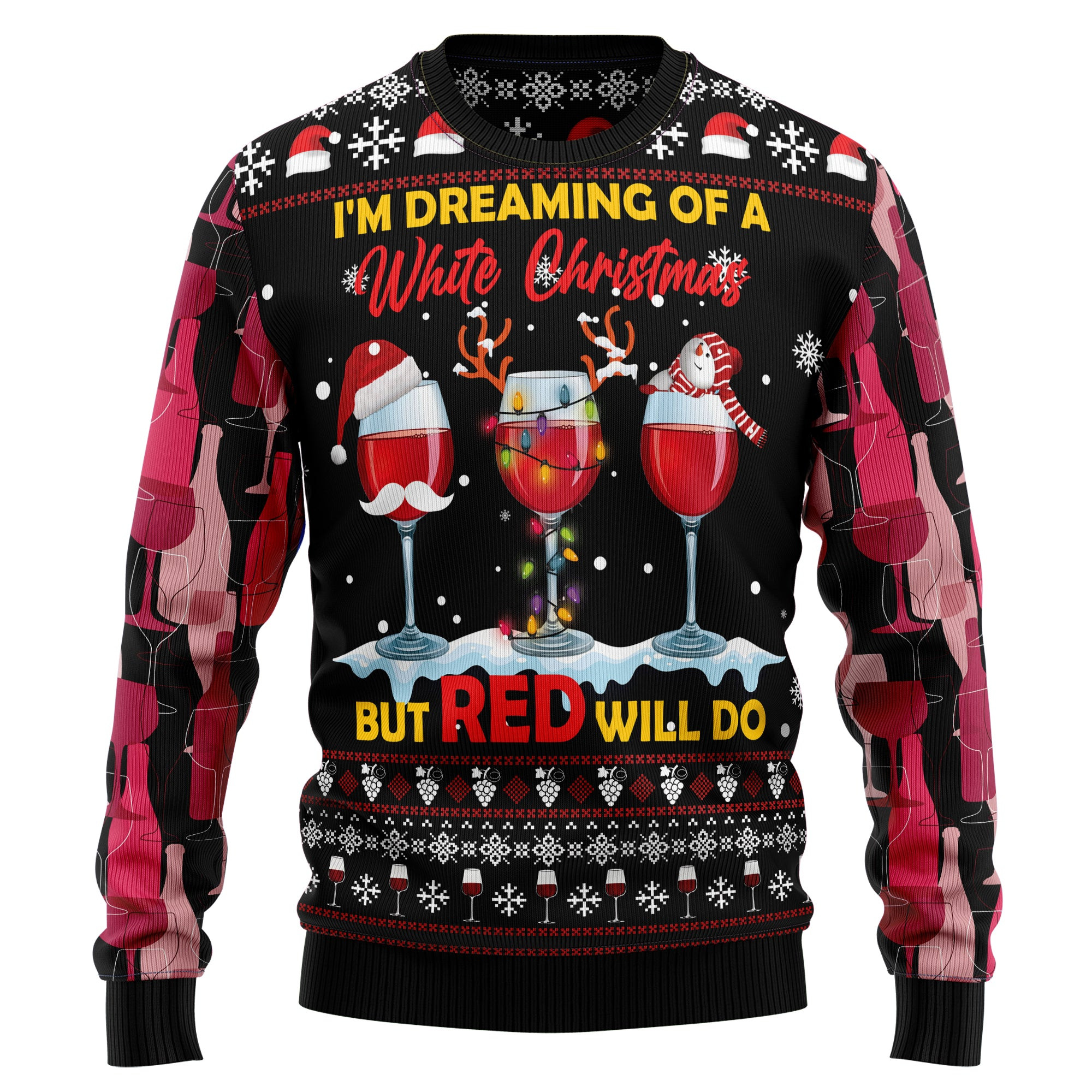 Wine Red Christmas Ugly Christmas Sweater