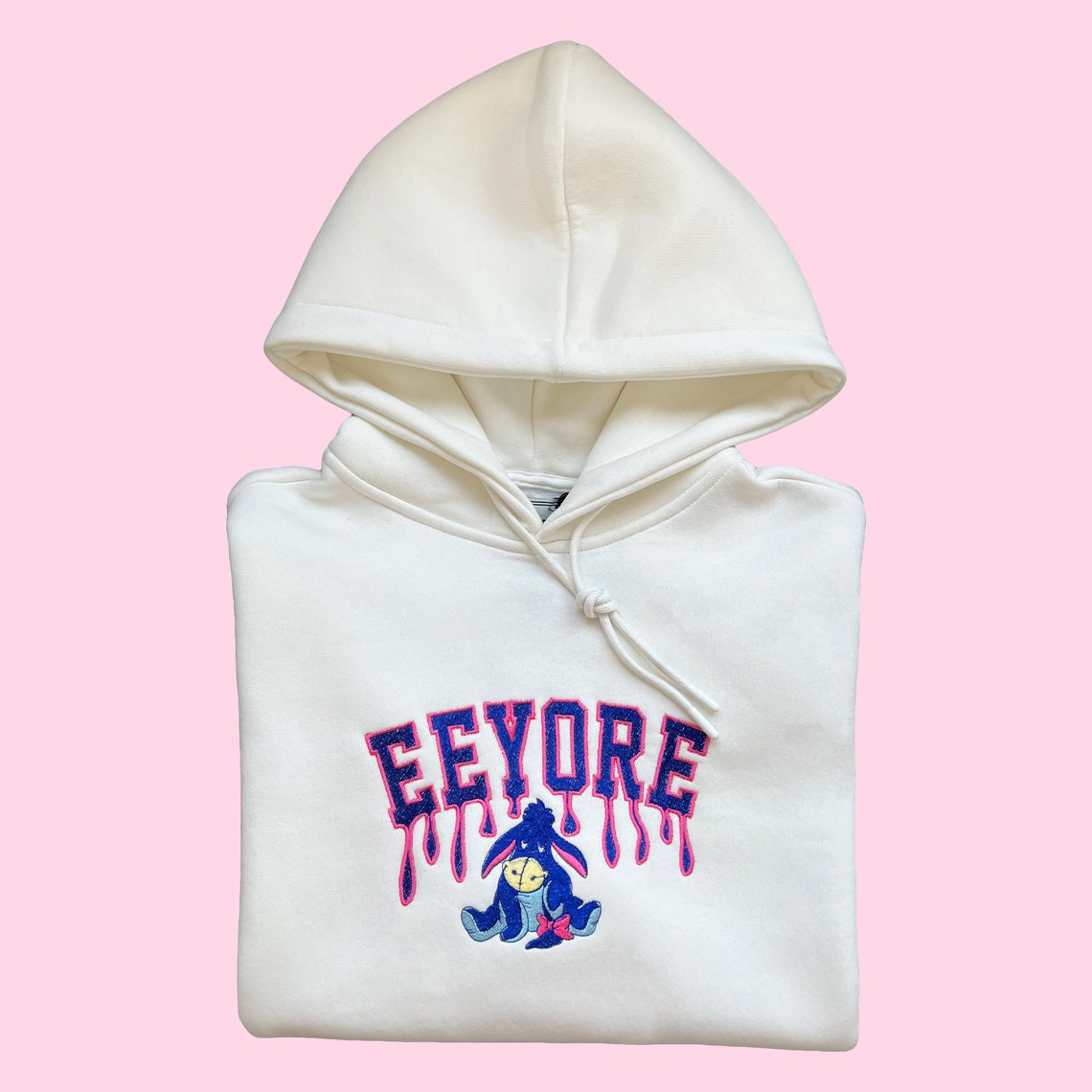 Winnie The Pooh Eeyore Embroidered Sweatshirt Hoodie Embroidered Sweatshirt Eeyore Embroidered Pooh Hoodies High Quality Unisex