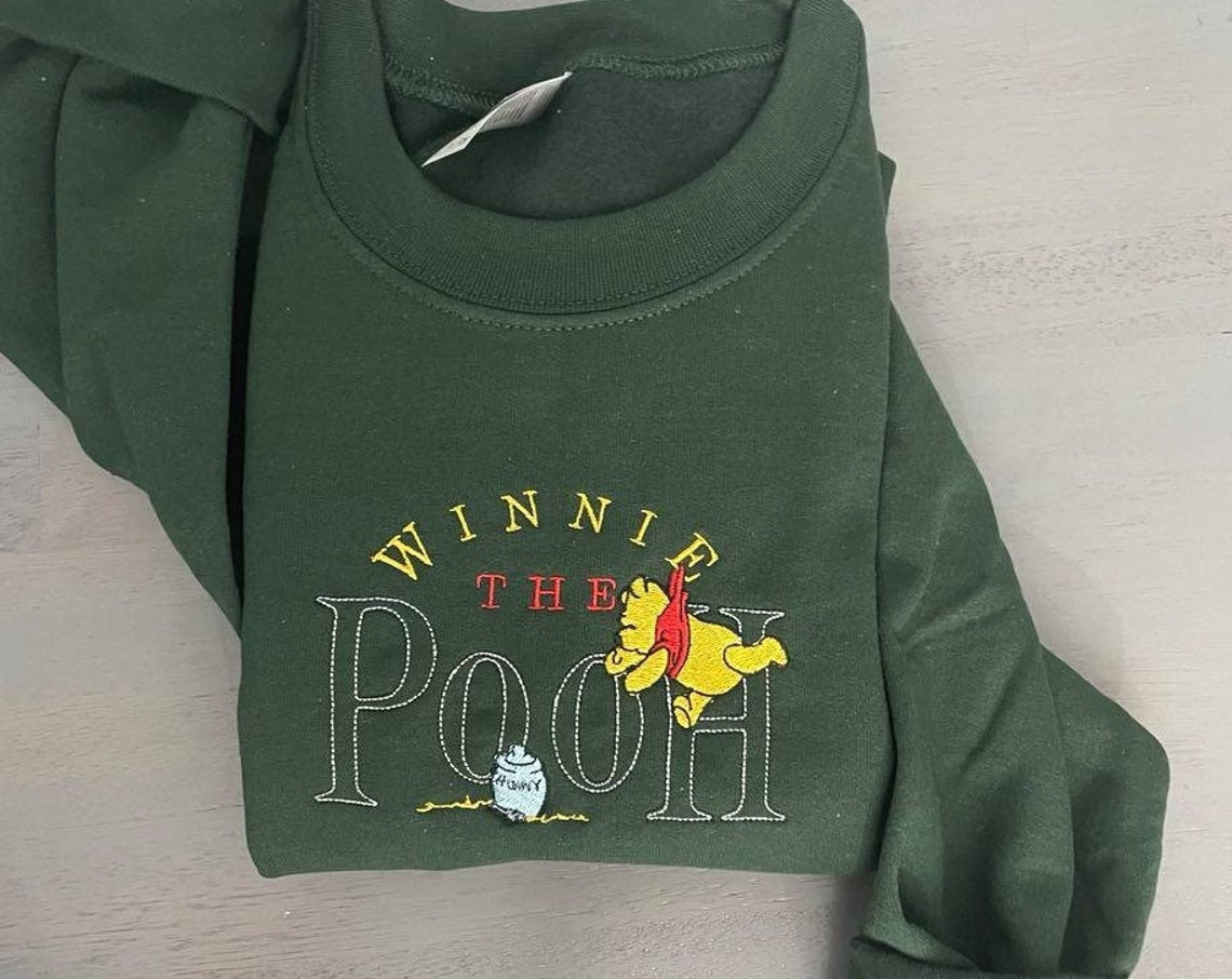 Winnie The Pooh Embroidered Sweatshirt Winnie The Pooh Crewneck