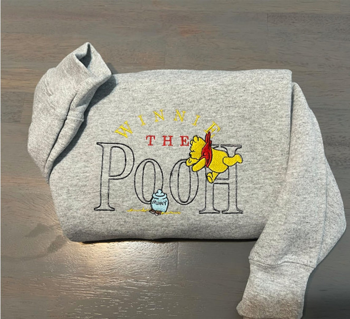 Winnie The Pooh Embroidered Sweatshirt Winnie The Pooh Crewneck