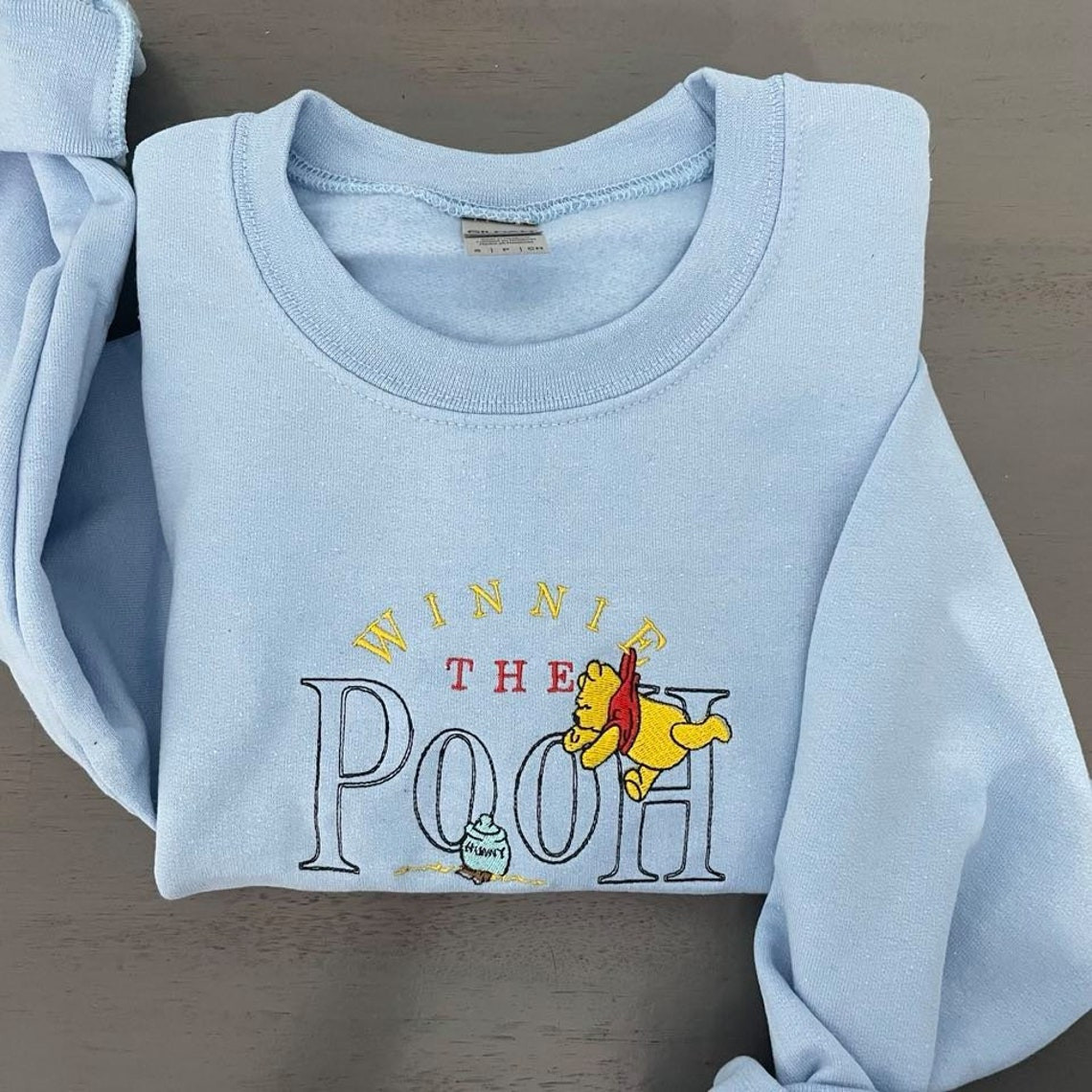 Winnie The Pooh Embroidered Sweatshirt Winnie The Pooh Crewneck