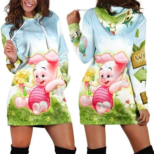 Winnie The Pooh Hoodie Dress Sweater Dress Sweatshirt Dress 3d All Over Print For Women Hoodie