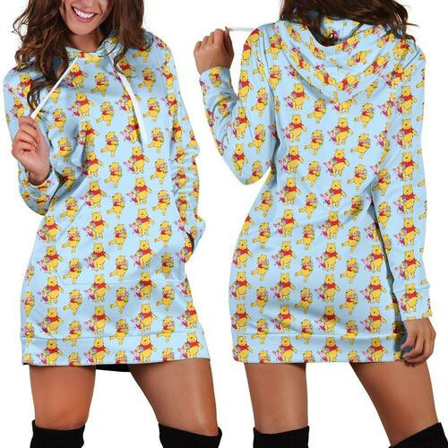 Winnie The Pooh Hoodie Dress Sweater Dress Sweatshirt Dress 3d All Over Print For Women Hoodie