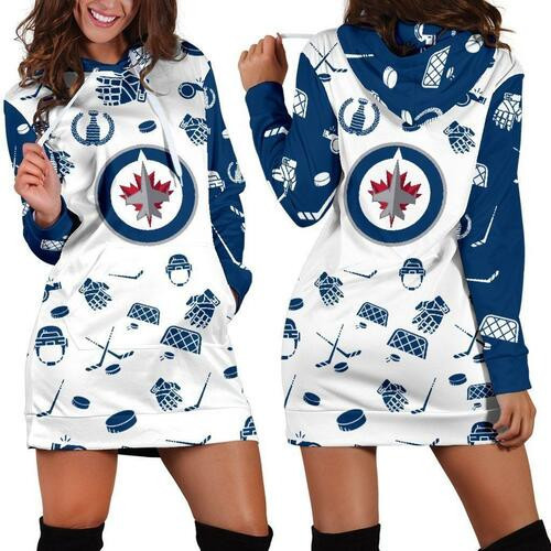 Winnipeg Jets Hoodie Dress Sweater Dress Sweatshirt Dress 3d All Over Print For Women Hoodie