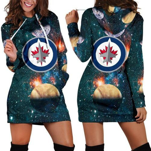Winnipeg Jets Hoodie Dress Sweater Dress Sweatshirt Dress 3d All Over Print For Women Hoodie