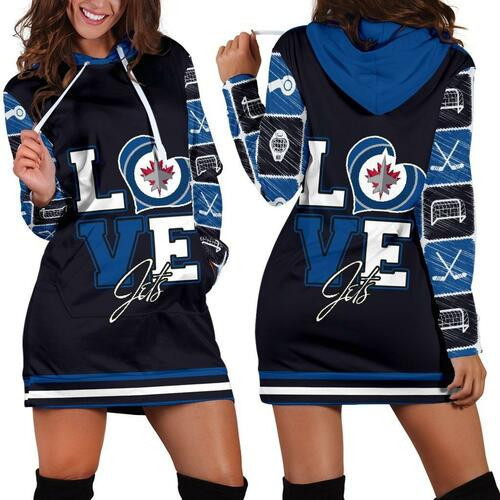 Winnipeg Jets Hoodie Dress Sweater Dress Sweatshirt Dress 3d All Over Print For Women Hoodie