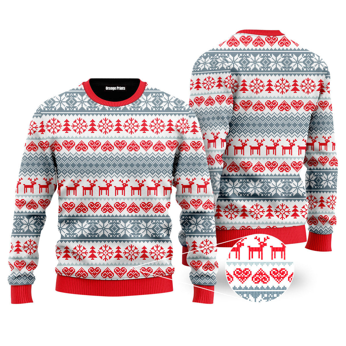 Winter Christmas Red Grey Style Ugly Christmas Sweater Ugly Sweater For Men Women