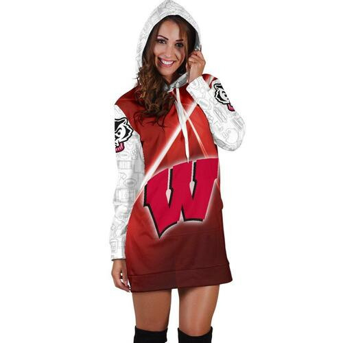 Wisconsin Badgers Hoodie Dress Sweater Dress Sweatshirt Dress 3d All Over Print For Women Hoodie