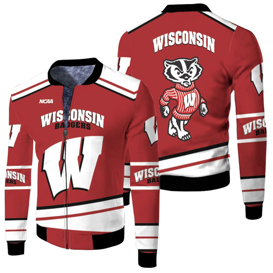 Wisconsin Badgers Ncaa Mascot Fleece Bomber Jacket