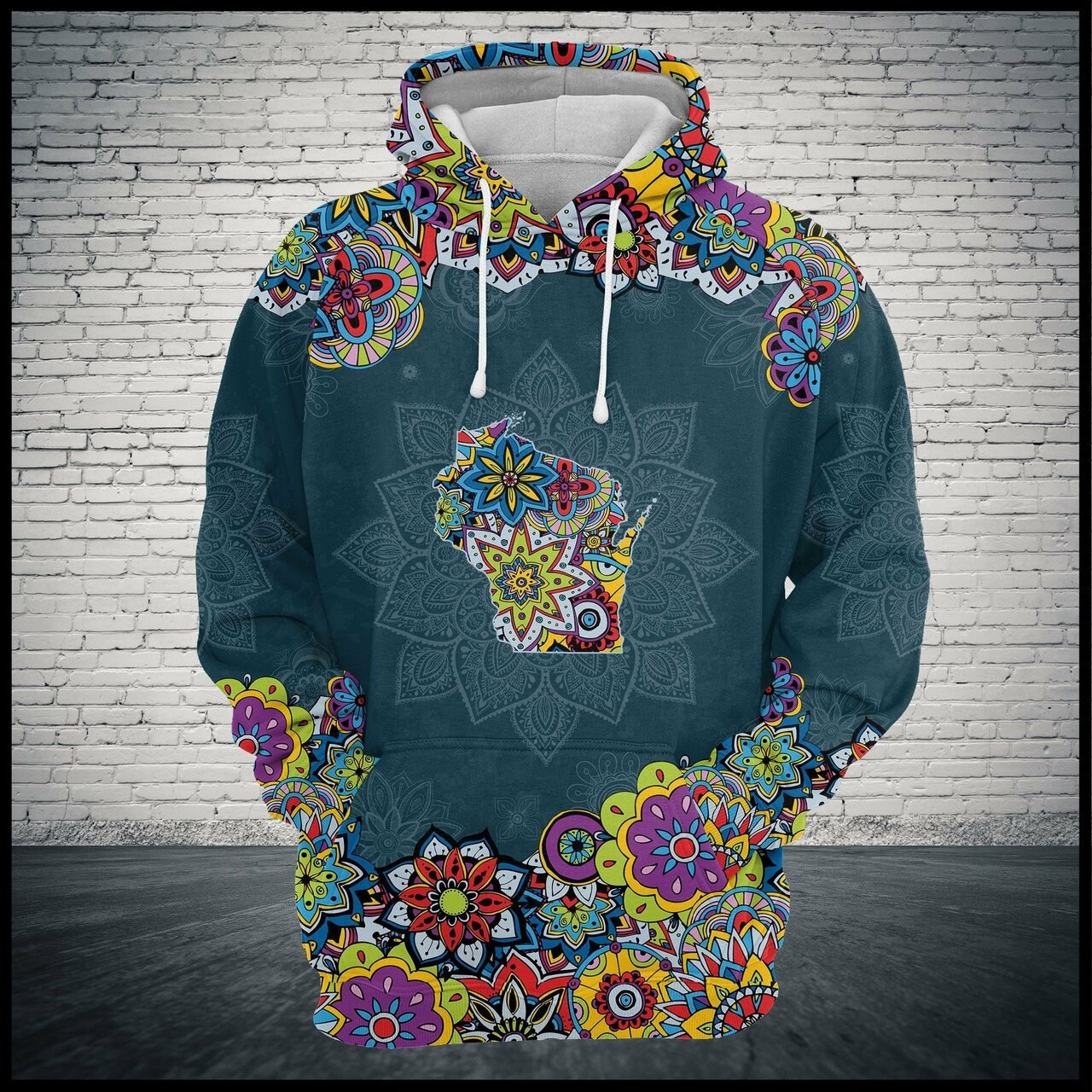 Wisconsin State Mandala 3d All Over Print Hoodie