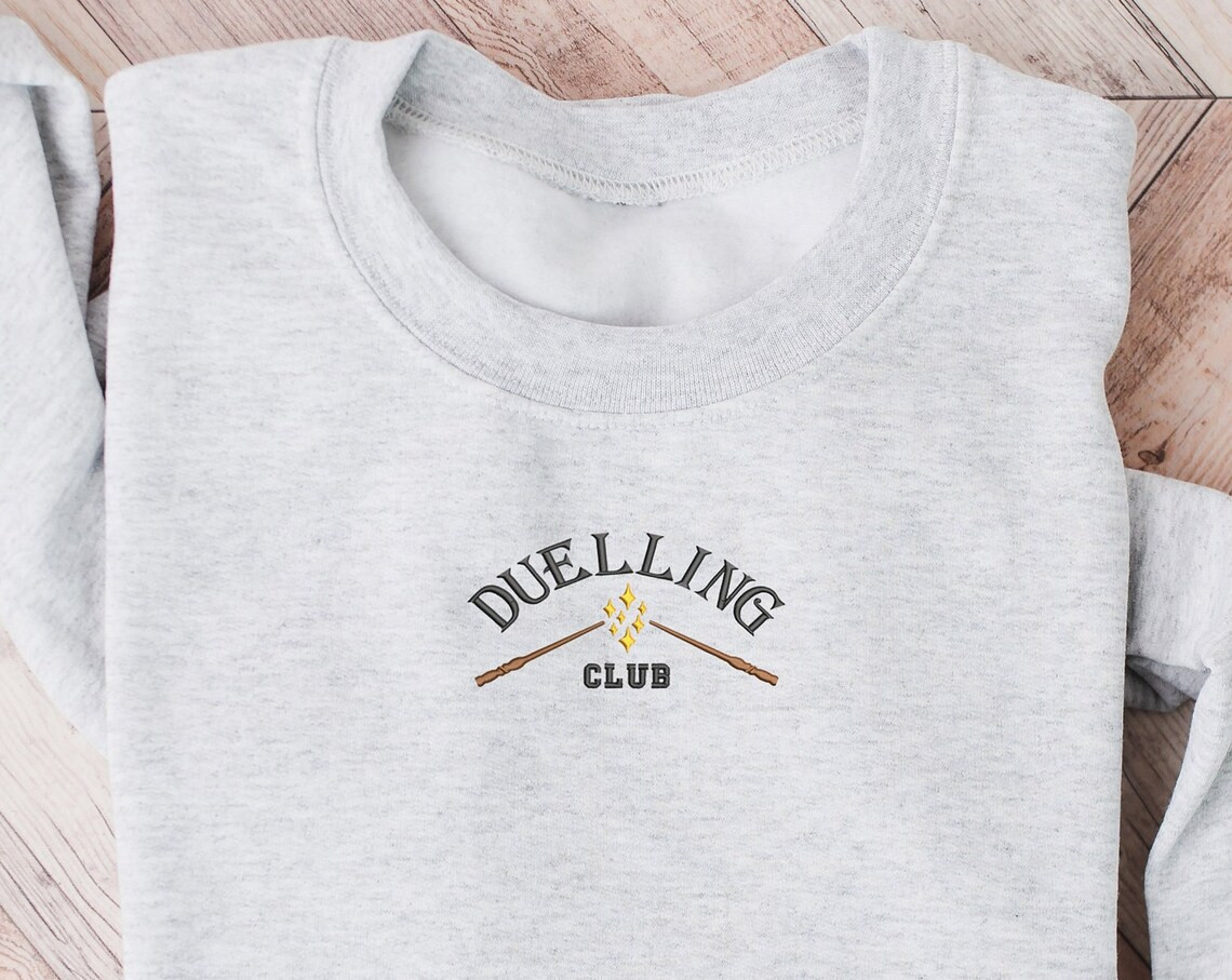 Wizard Dueling Club Embroidered Crewneck Wand Embroidered Sweatshirt Disney Crewneck Vacation Sweatshirt Womens Crewneck