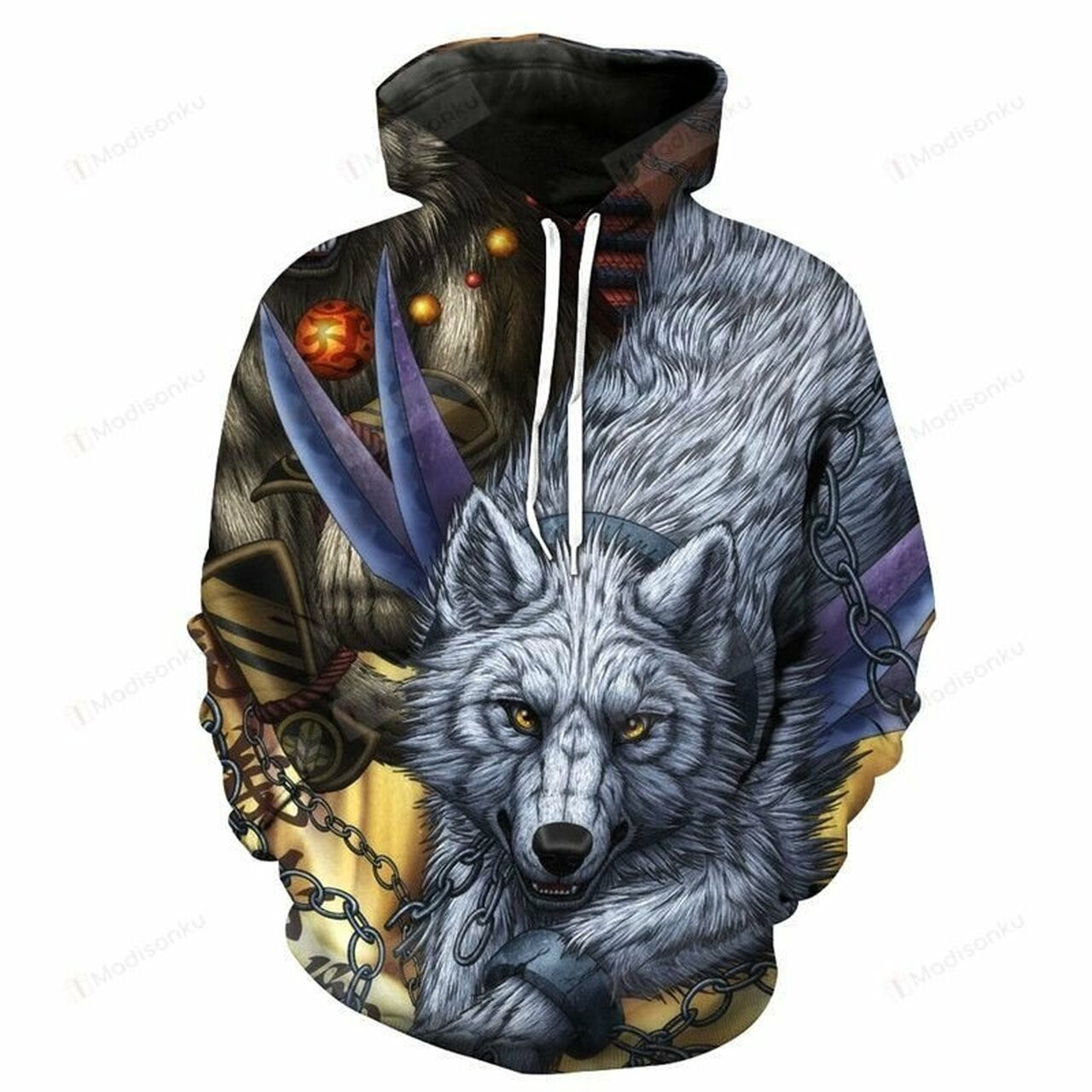 Wolf 3d All Over Print Hoodie, Zip-up Hoodie