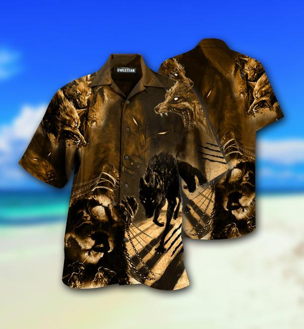 Wolf Darkness Scary Limited - Hawaiian Shirt - Hawaiian Shirt For Men