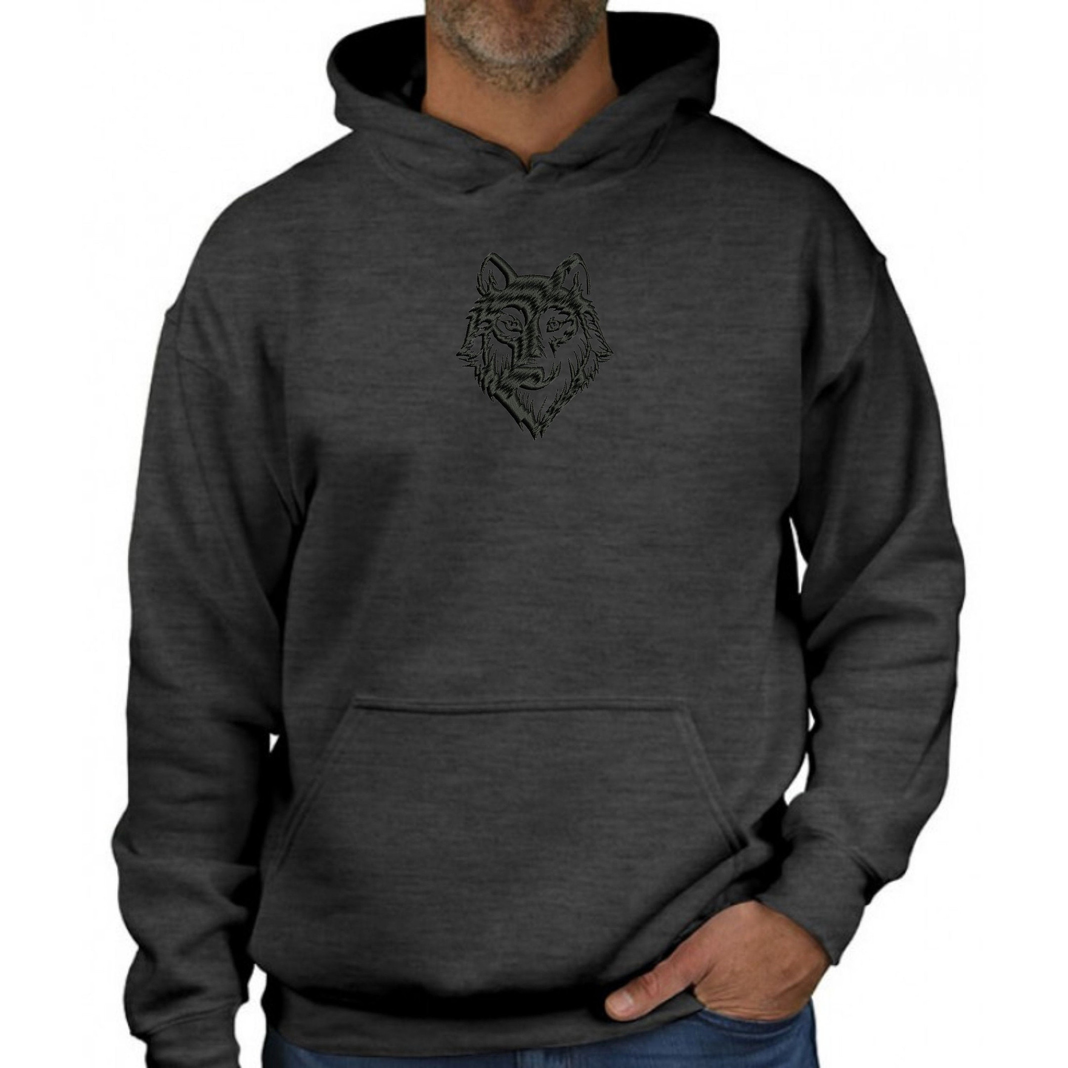 Wolf Hoodie Custom Designed Embroidery Mens Womens Unisex