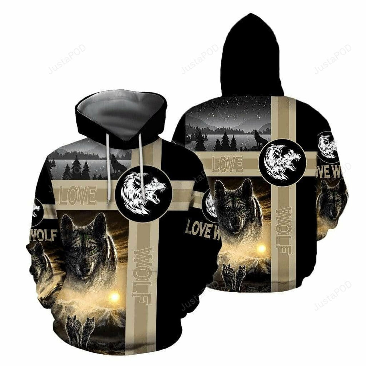 Wolf Love Native American 3d All Print Hoodie, Zip-up Hoodie