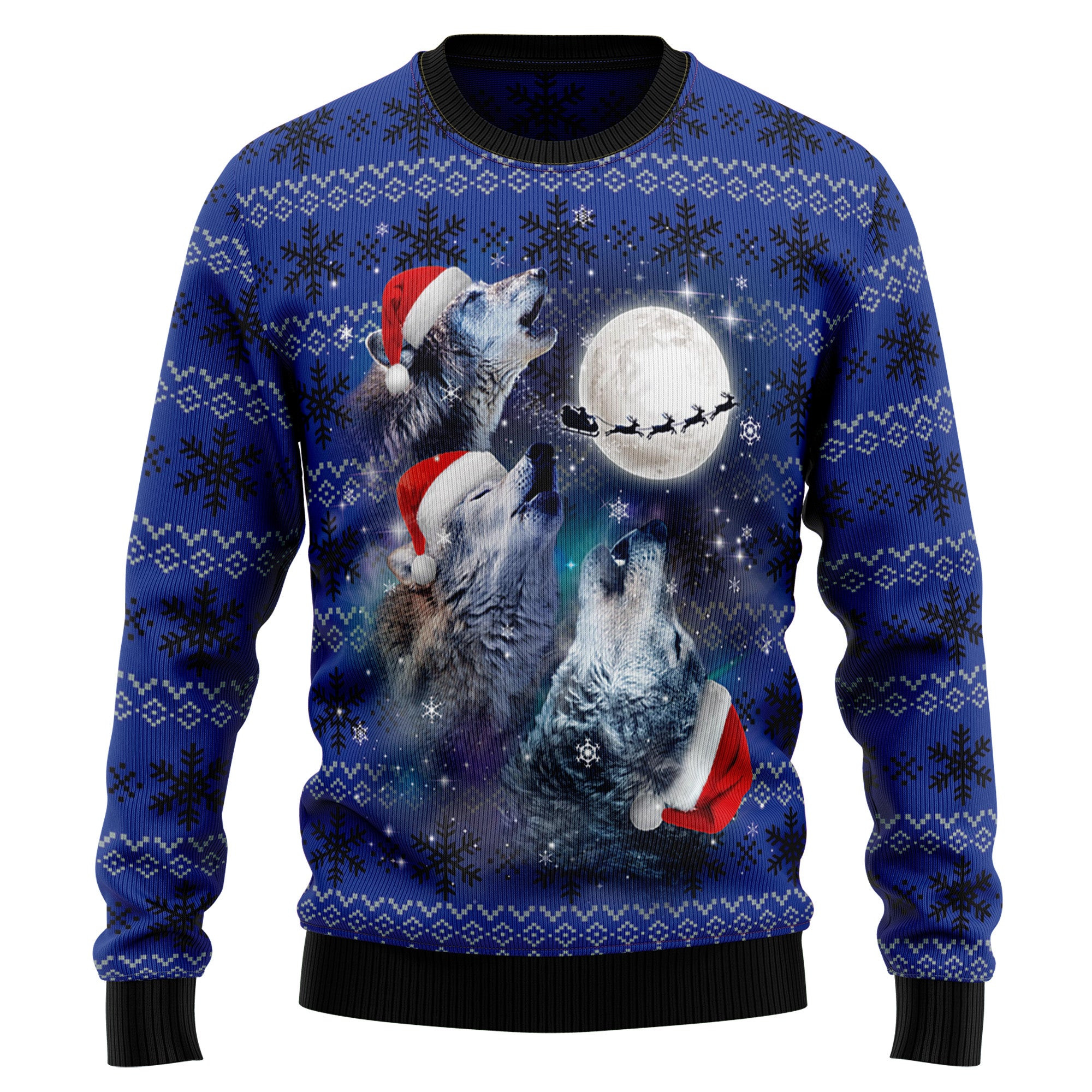 Wolf Moon Ugly Christmas Sweater, Ugly Sweater For Men Women, Holiday Sweater