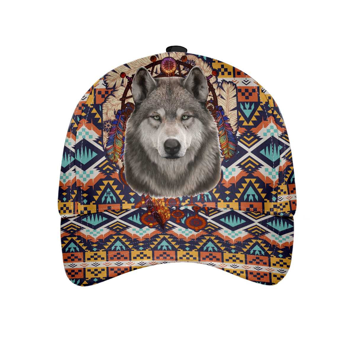 Wolf Native American Classic Cap Best Wolf Baseball Cap With American Pattern Gift Idea For American Friends